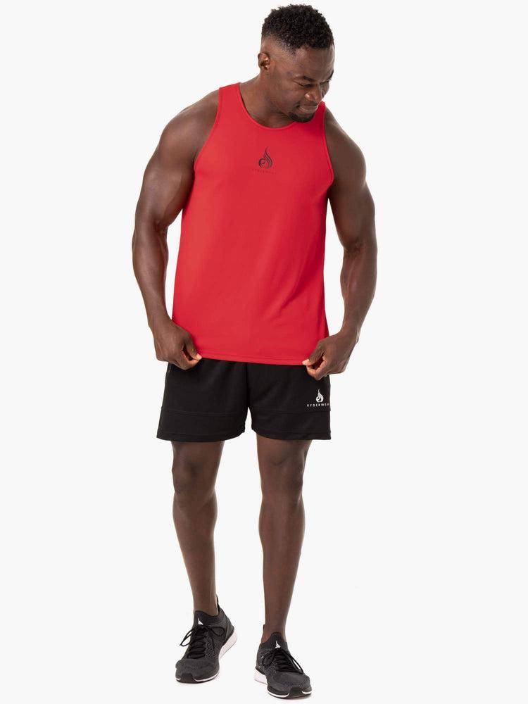 Ryderwear Men Tanks Heighten Mesh Regular Tank Men's Tanks Red | CA3032YU