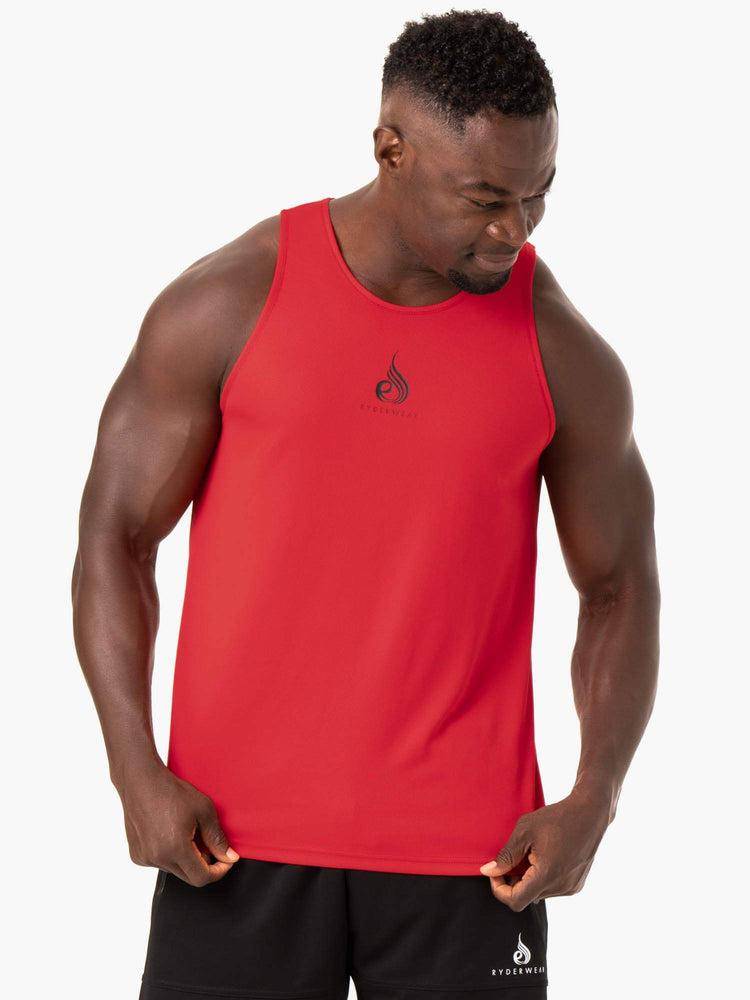 Ryderwear Men Tanks Heighten Mesh Regular Tank Men\'s Tanks Red | CA3032YU