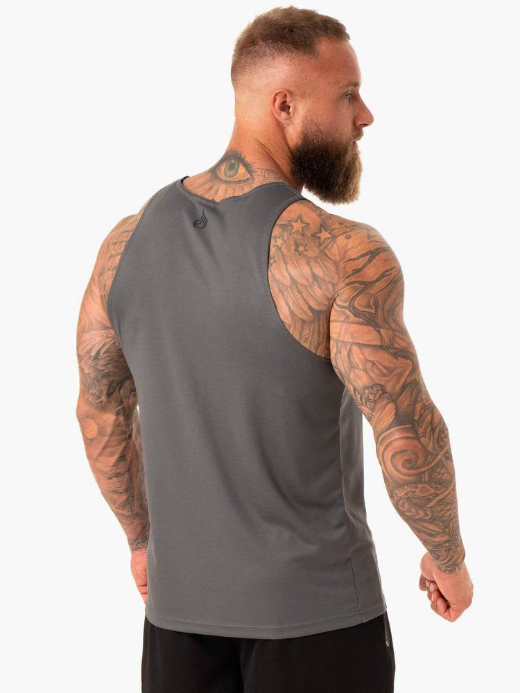 Ryderwear Men Tanks Heighten Mesh Regular Tank Men's Tanks Charcoal | CA3033TV