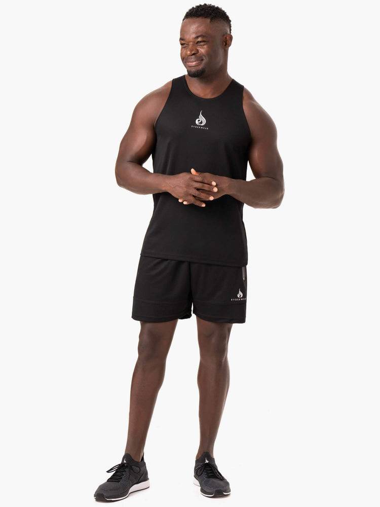 Ryderwear Men Tanks Heighten Mesh Regular Tank Men's Tanks Black | CA3034RW