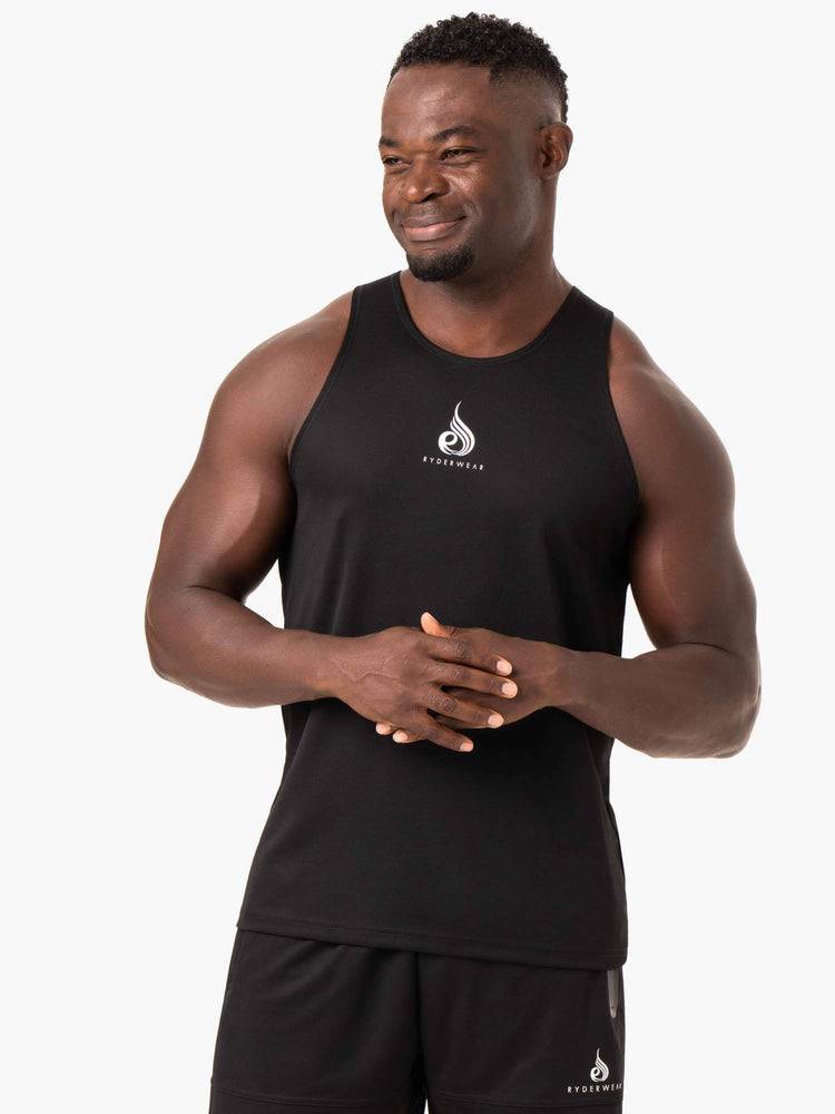 Ryderwear Men Tanks Heighten Mesh Regular Tank Men\'s Tanks Black | CA3034RW