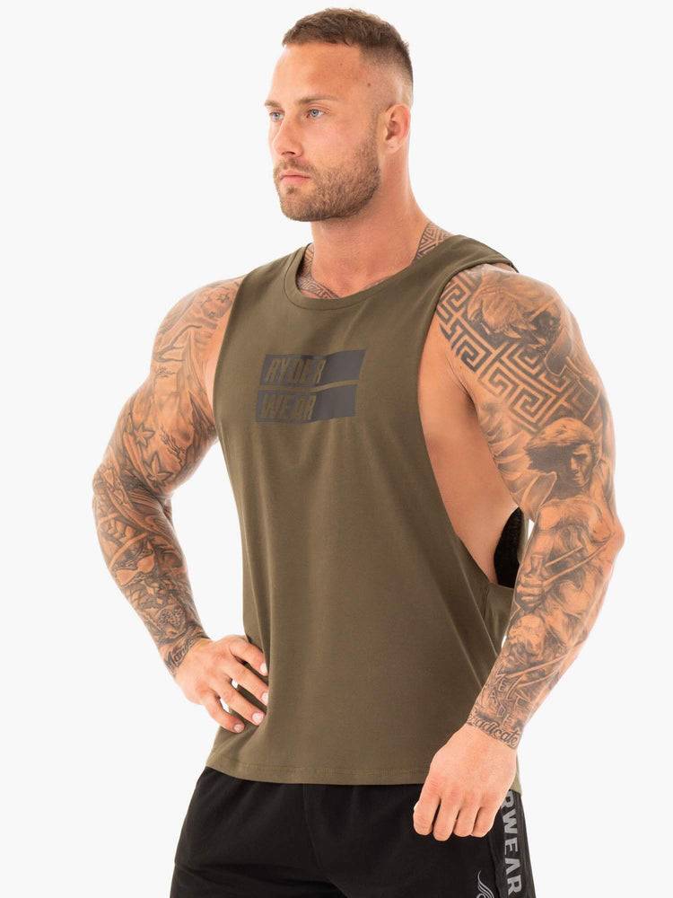 Ryderwear Men Tanks Iron Baller Tank Men's Tanks Khaki | CA3018ZG