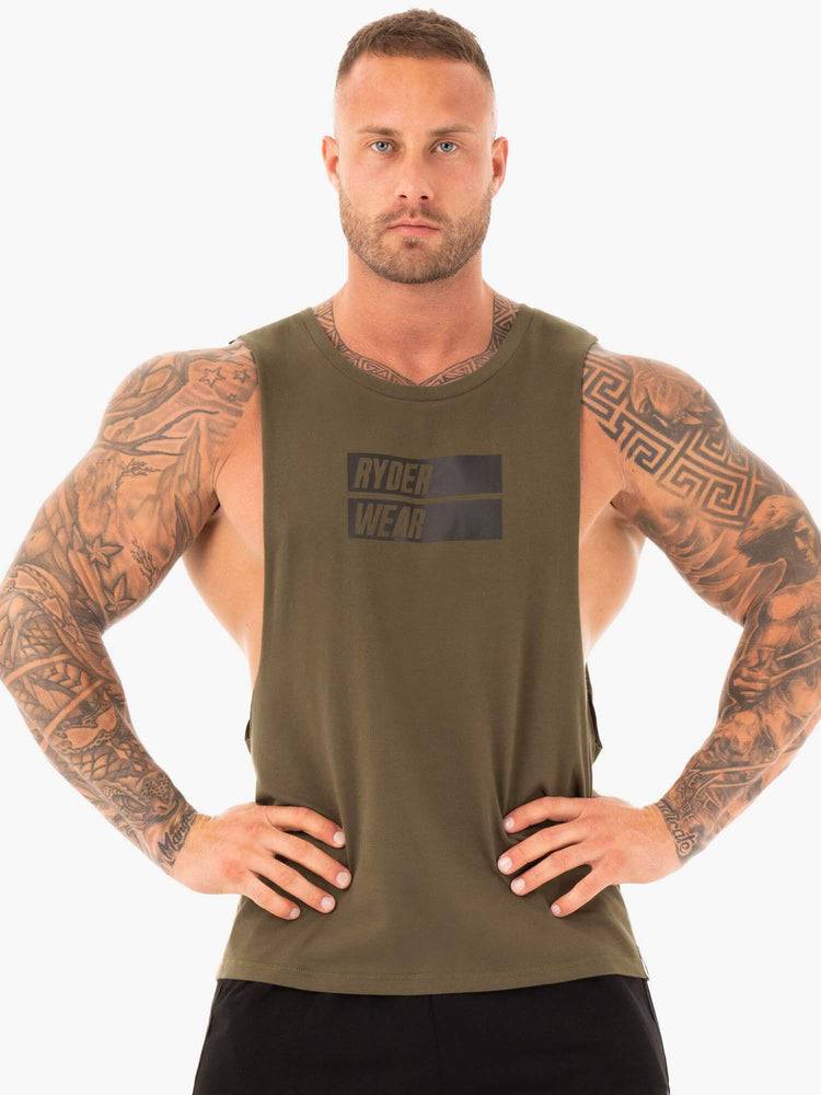 Ryderwear Men Tanks Iron Baller Tank Men\'s Tanks Khaki | CA3018ZG