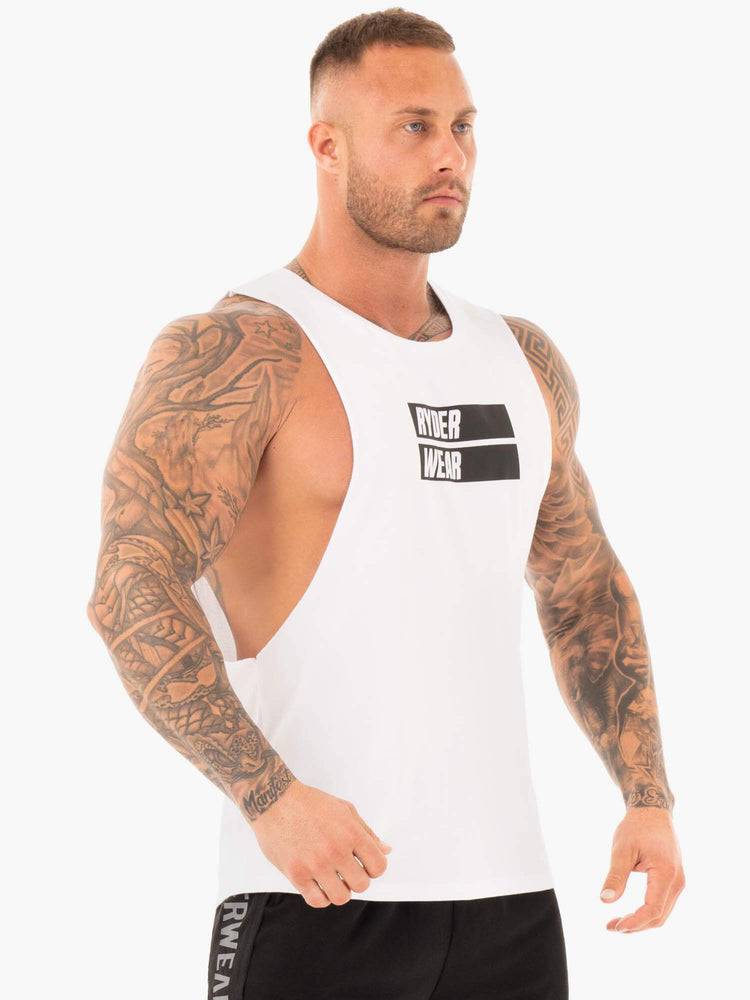 Ryderwear Men Tanks Iron Baller Tank Men's Tanks White | CA3019LH