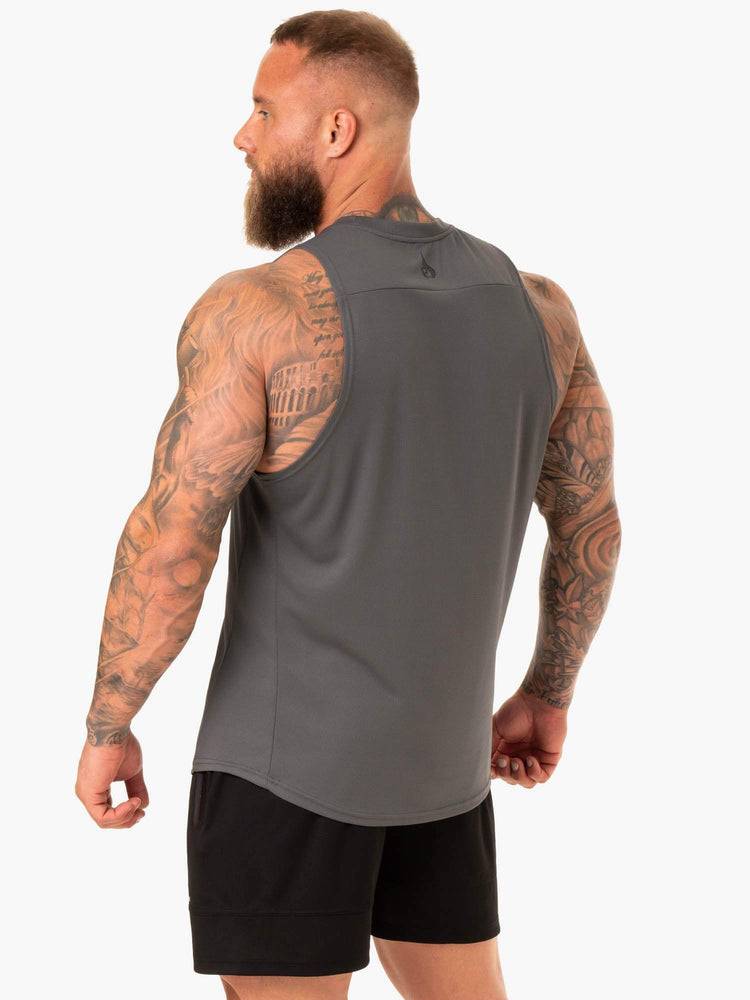 Ryderwear Men Tanks Lift Mesh Baller Tank Men's Tanks Charcoal | CA3010WY