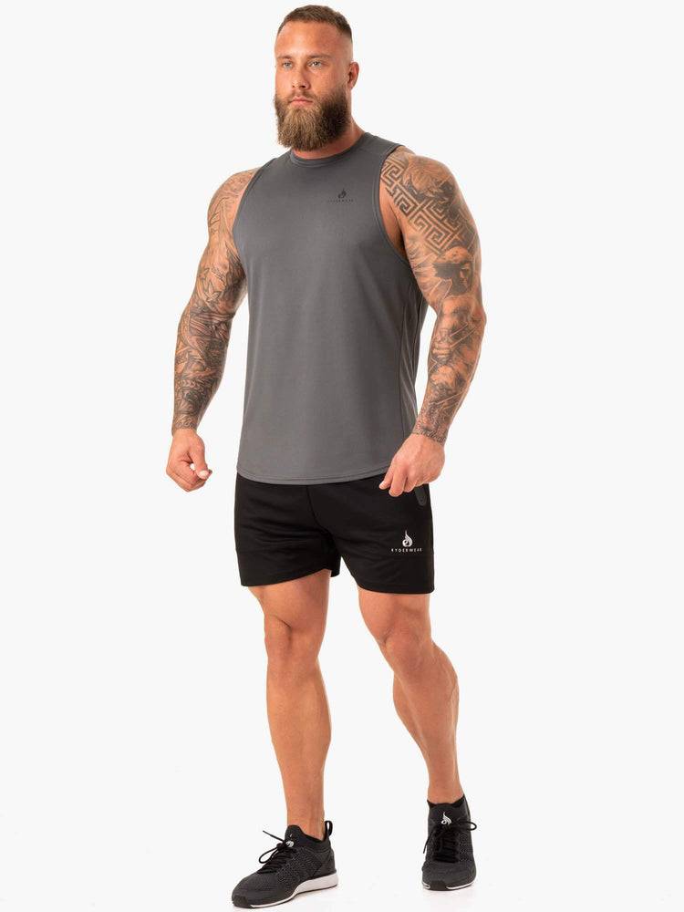 Ryderwear Men Tanks Lift Mesh Baller Tank Men's Tanks Charcoal | CA3010WY