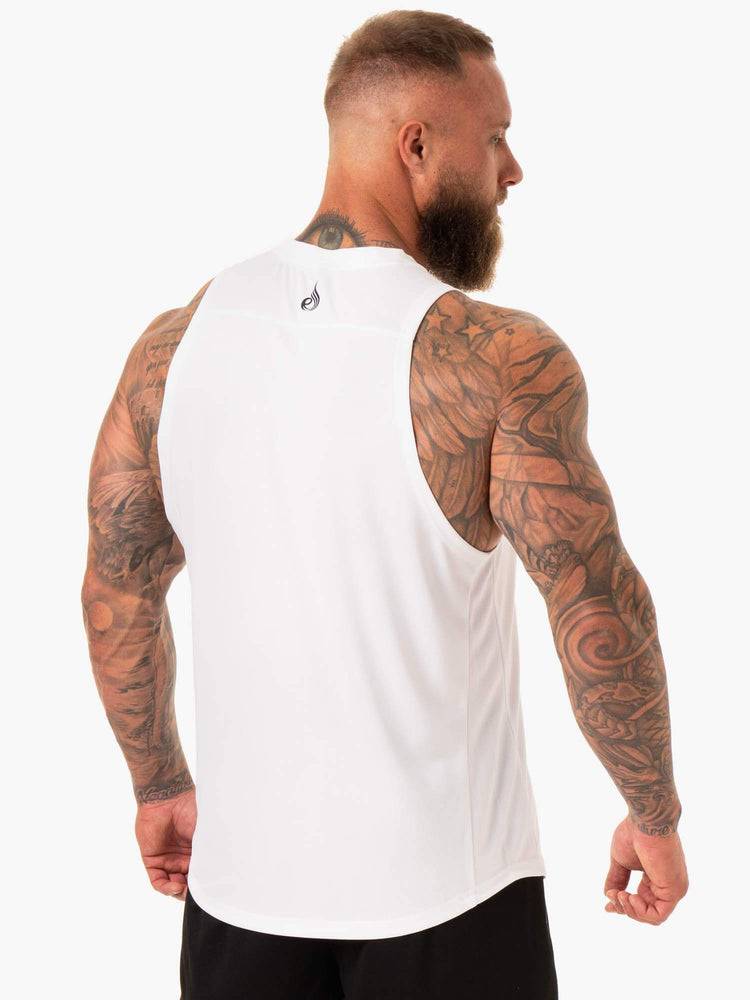 Ryderwear Men Tanks Lift Mesh Baller Tank Men's Tanks White | CA3011QZ