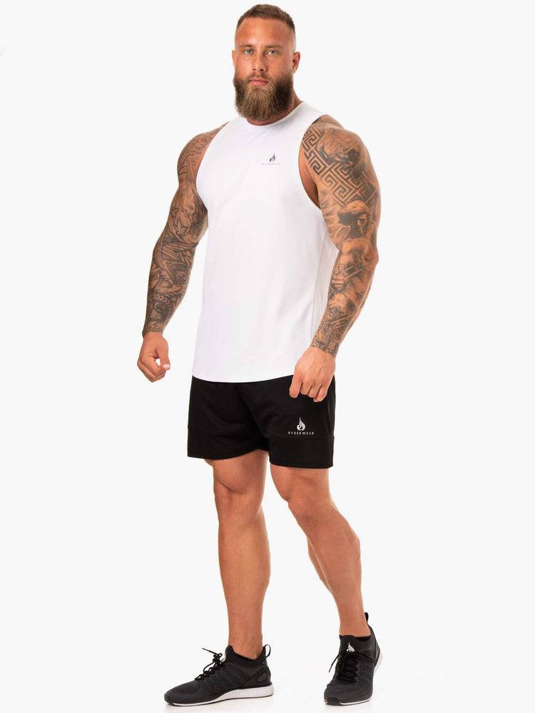 Ryderwear Men Tanks Lift Mesh Baller Tank Men's Tanks White | CA3011QZ