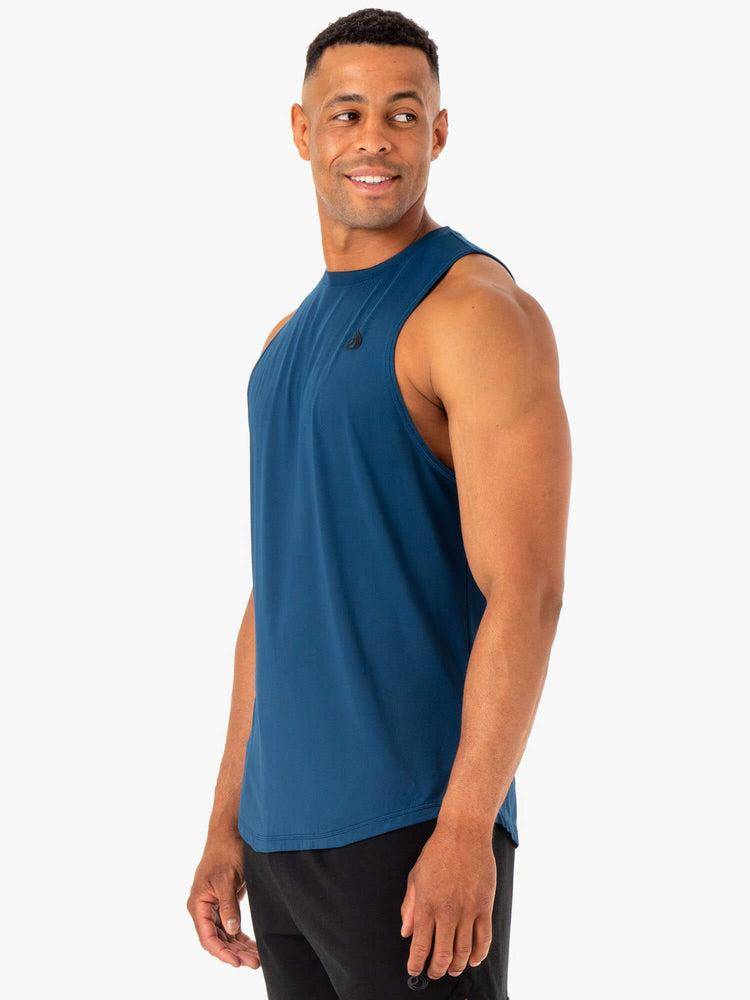 Ryderwear Men Tanks Optimal Mesh Tank Men's Tanks Blue | CA2999DN