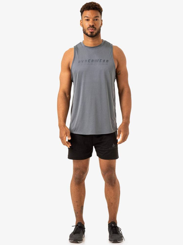 Ryderwear Men Tanks Overdrive Tank Men's Tanks Steel Blue | CA2994MA