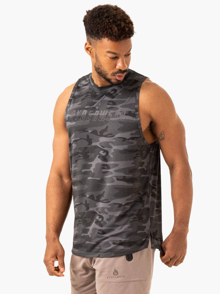 Ryderwear Men Tanks Overdrive Tank Men\'s Tanks Black Camo | CA2997GL