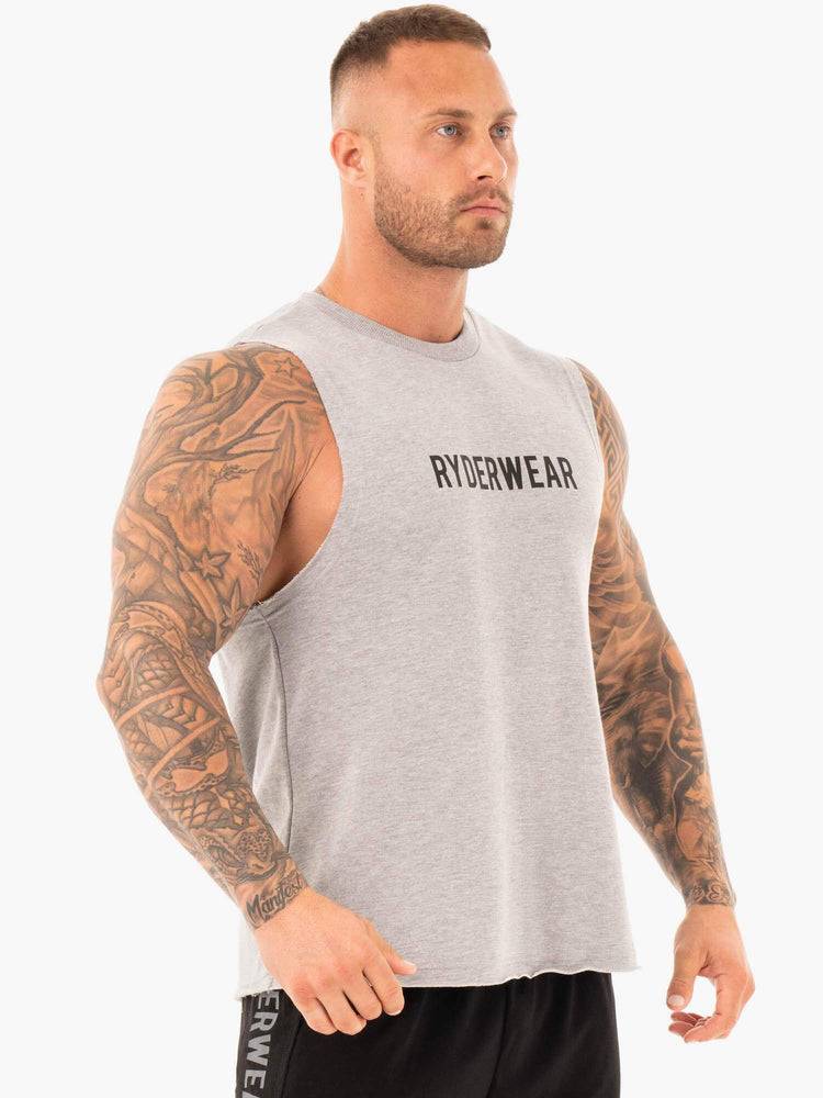 Ryderwear Men Tanks Performance Baller Tank Men's Tanks Grey Marl | CA2991EX