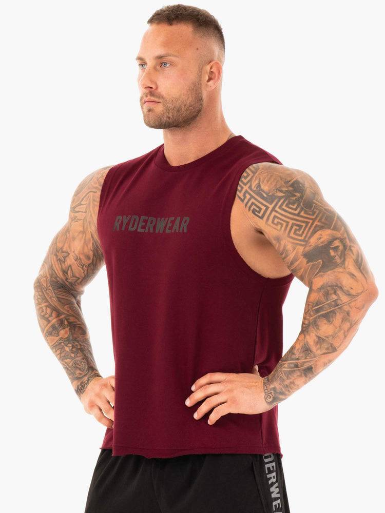 Ryderwear Men Tanks Performance Baller Tank Men's Tanks Burgundy | CA2992WY