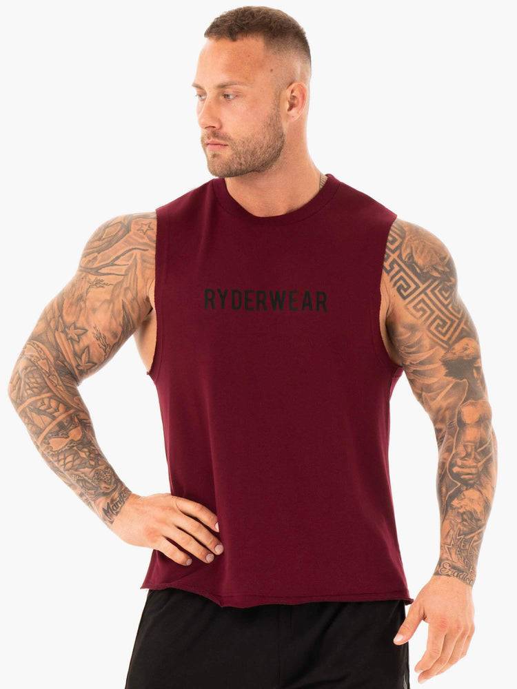 Ryderwear Men Tanks Performance Baller Tank Men\'s Tanks Burgundy | CA2992WY