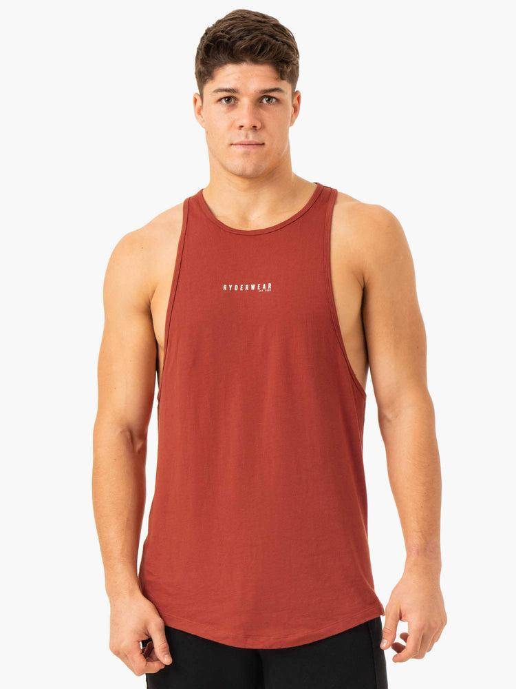 Ryderwear Men Tanks Pursuit Baller Tank Men\'s Tanks Red Clay | CA2987UT