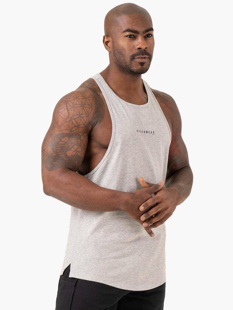 Ryderwear Men Tanks Pursuit Baller Tank Men's Tanks Light Grey Marl | CA2988YU