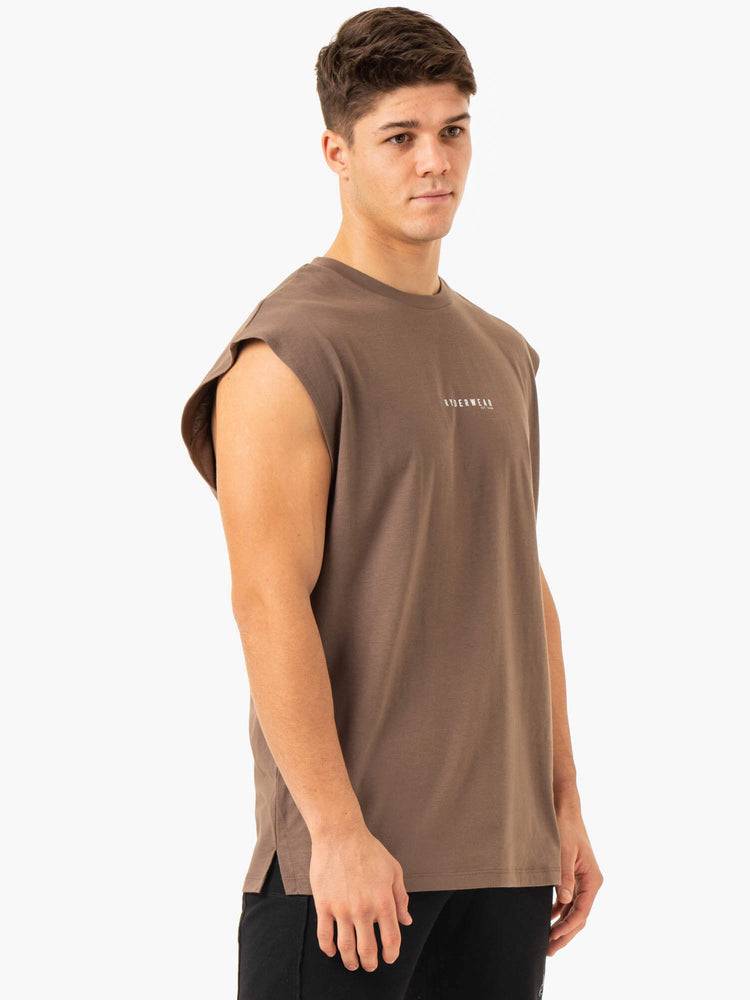 Ryderwear Men Tanks Pursuit Wide Cut Tank Men's Tanks Taupe | CA2982SO