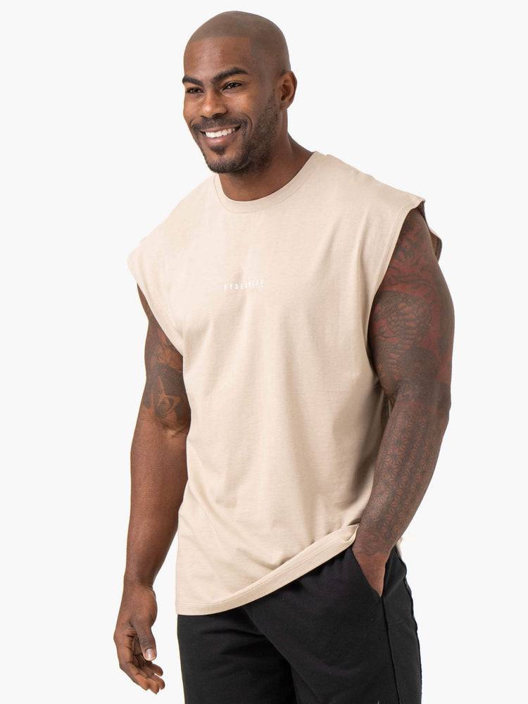 Ryderwear Men Tanks Pursuit Wide Cut Tank Men's Tanks Sand | CA2983AP