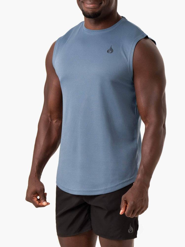 Ryderwear Men Tanks Reflex Mesh Baller Tank Men's Tanks Blue | CA2977HK