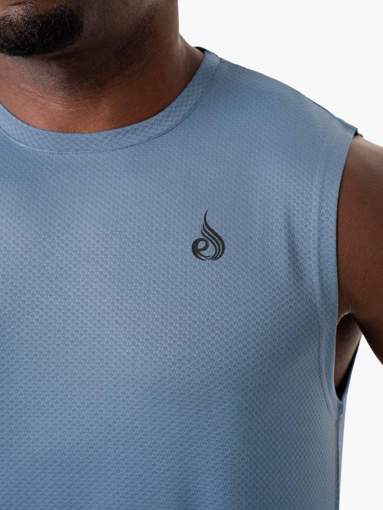 Ryderwear Men Tanks Reflex Mesh Baller Tank Men's Tanks Blue | CA2977HK