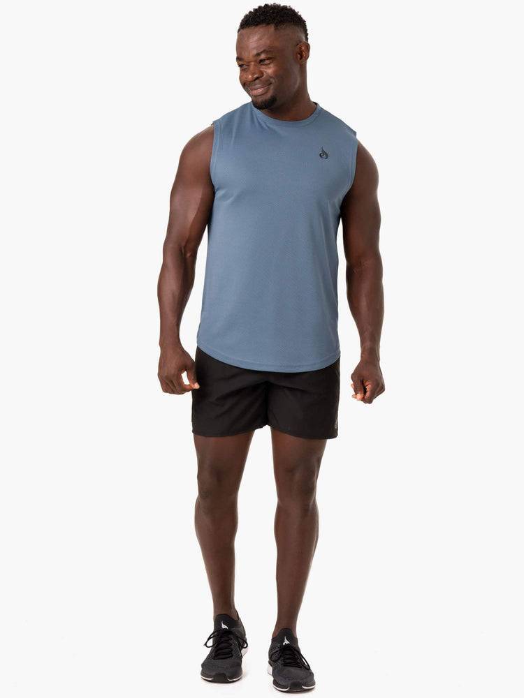 Ryderwear Men Tanks Reflex Mesh Baller Tank Men's Tanks Blue | CA2977HK