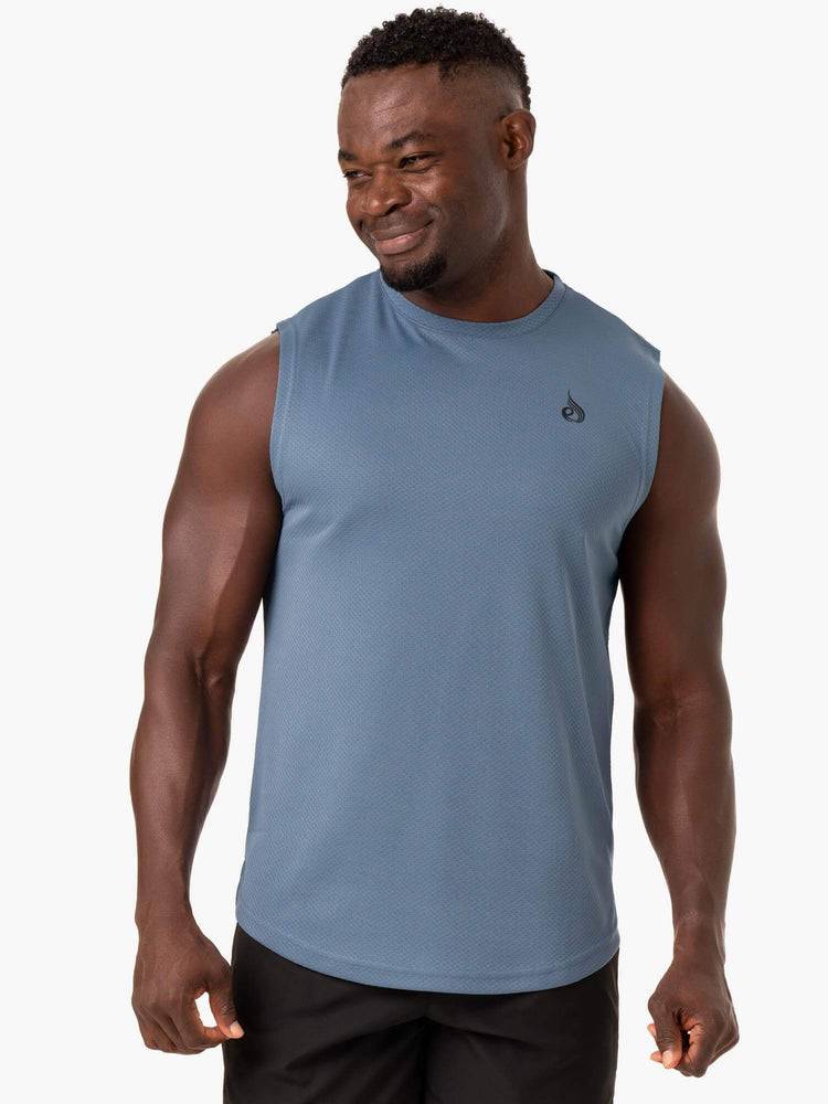 Ryderwear Men Tanks Reflex Mesh Baller Tank Men\'s Tanks Blue | CA2977HK