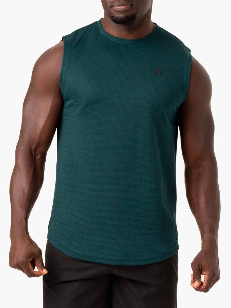 Ryderwear Men Tanks Reflex Mesh Baller Tank Men's Tanks Emerald | CA2978HK