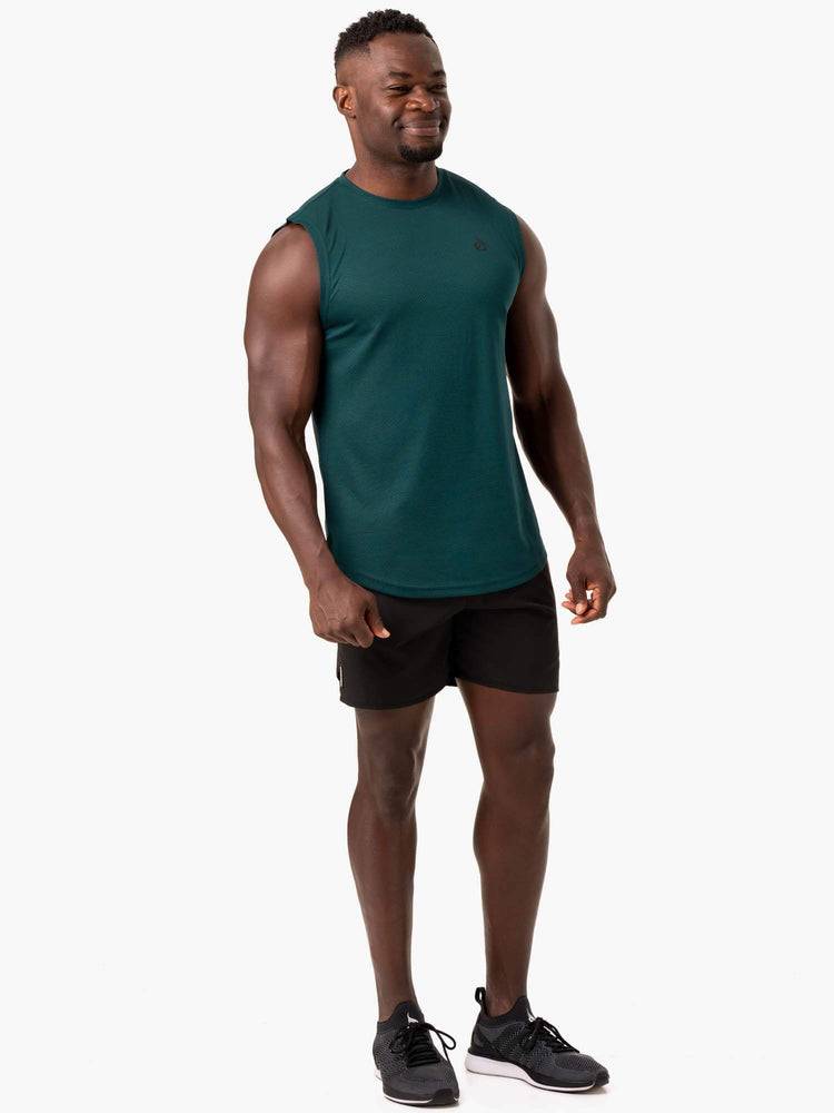 Ryderwear Men Tanks Reflex Mesh Baller Tank Men's Tanks Emerald | CA2978HK