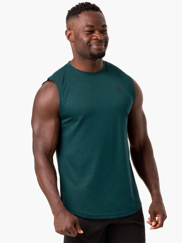 Ryderwear Men Tanks Reflex Mesh Baller Tank Men\'s Tanks Emerald | CA2978HK