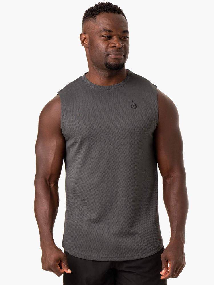 Ryderwear Men Tanks Reflex Mesh Baller Tank Men's Tanks Charcoal | CA2979GL