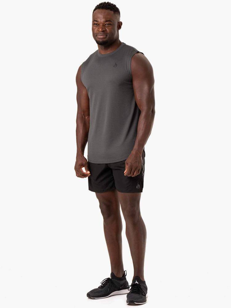 Ryderwear Men Tanks Reflex Mesh Baller Tank Men's Tanks Charcoal | CA2979GL