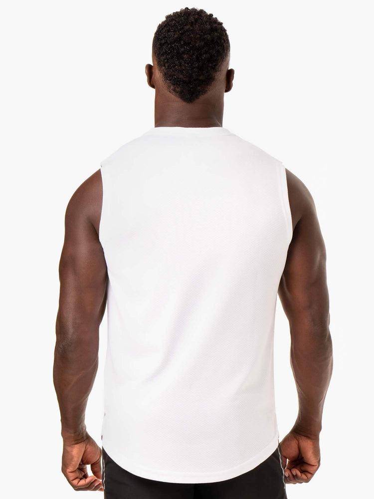 Ryderwear Men Tanks Reflex Mesh Baller Tank Men's Tanks White | CA2980FM