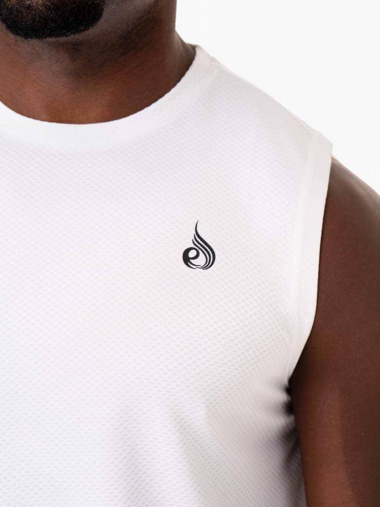 Ryderwear Men Tanks Reflex Mesh Baller Tank Men's Tanks White | CA2980FM