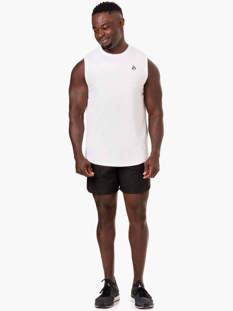 Ryderwear Men Tanks Reflex Mesh Baller Tank Men's Tanks White | CA2980FM