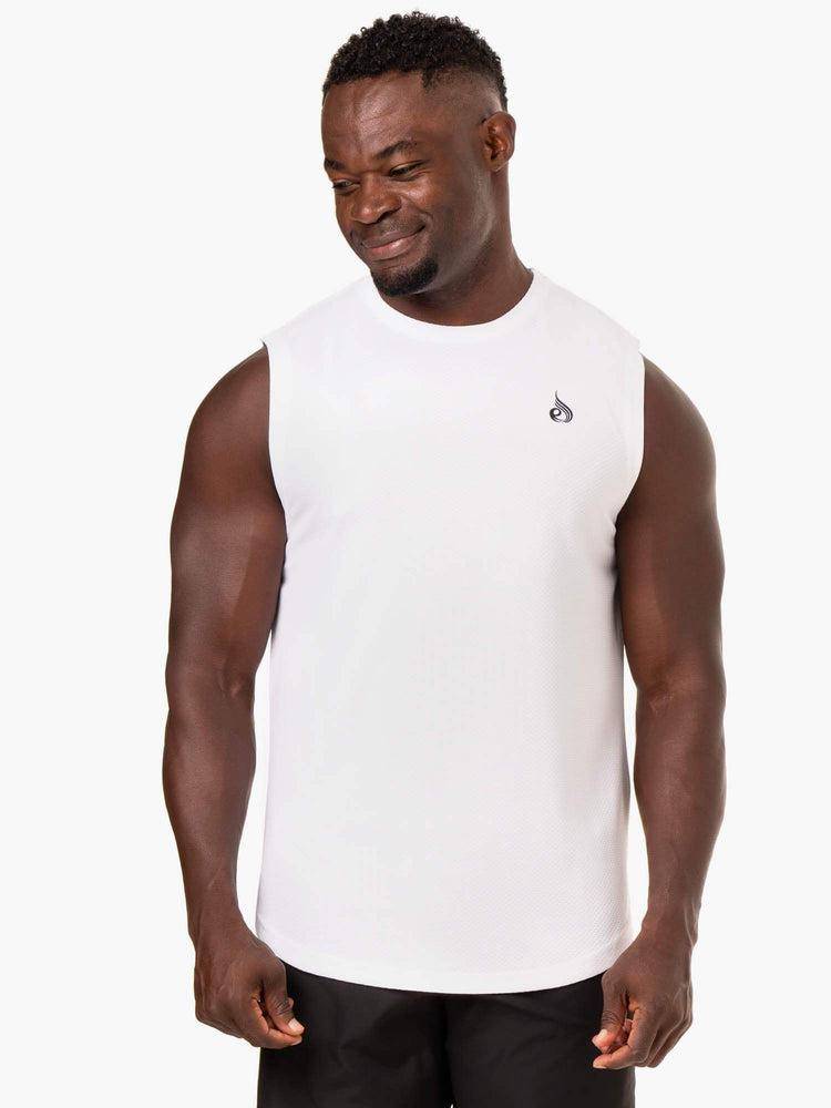 Ryderwear Men Tanks Reflex Mesh Baller Tank Men\'s Tanks White | CA2980FM