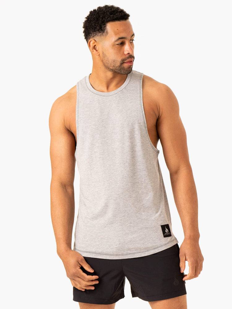 Ryderwear Men Tanks Vital Baller Tank Men's Tanks Grey Marl | CA2970VD