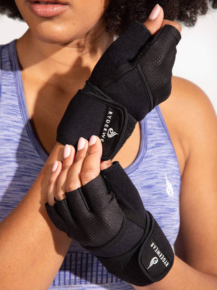 Ryderwear Women Gloves Wrap Lifting Women's Gloves Black | CA1052GL