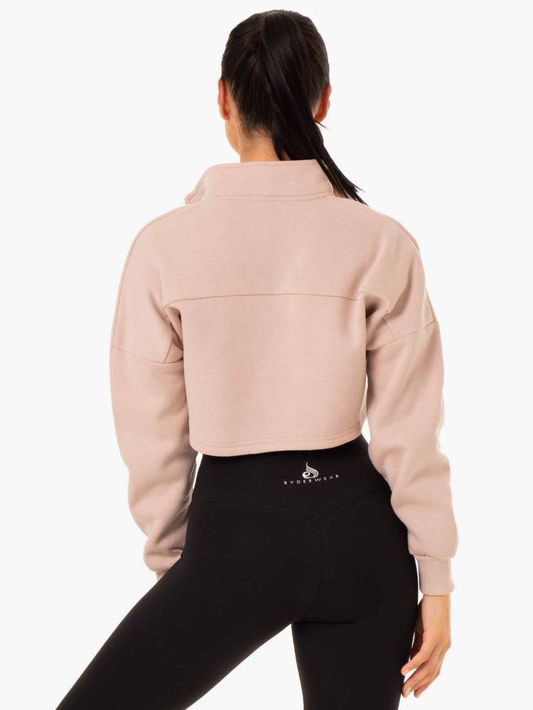 Ryderwear Women Hoodie Base Half Zip Jumper Women's Hoodie Mushroom | CA2474IS