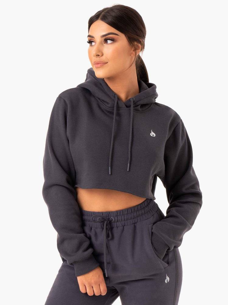 Ryderwear Women Hoodie Base Pullover Women's Hoodie Charcoal | CA2485VD