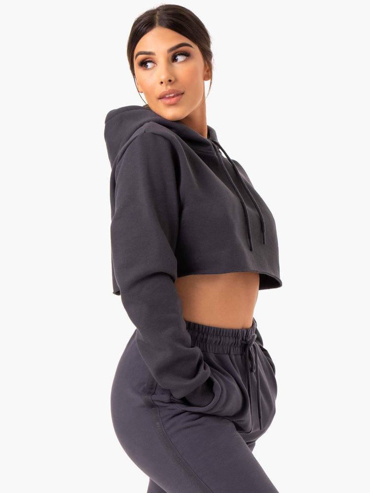 Ryderwear Women Hoodie Base Pullover Women's Hoodie Charcoal | CA2485VD