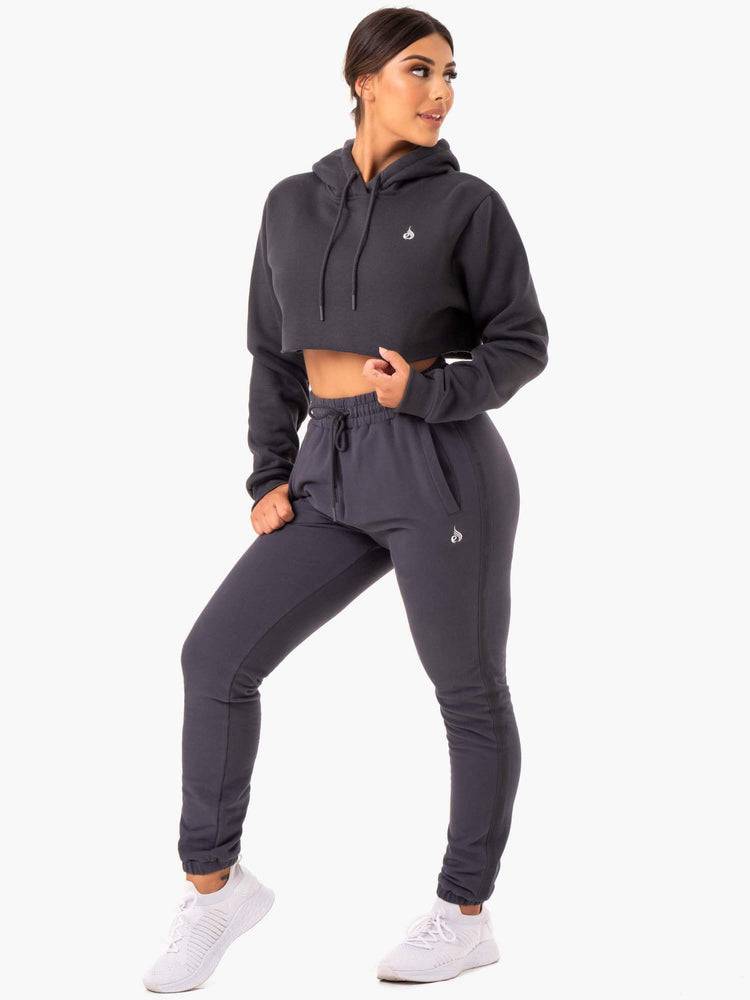 Ryderwear Women Hoodie Base Pullover Women's Hoodie Charcoal | CA2485VD