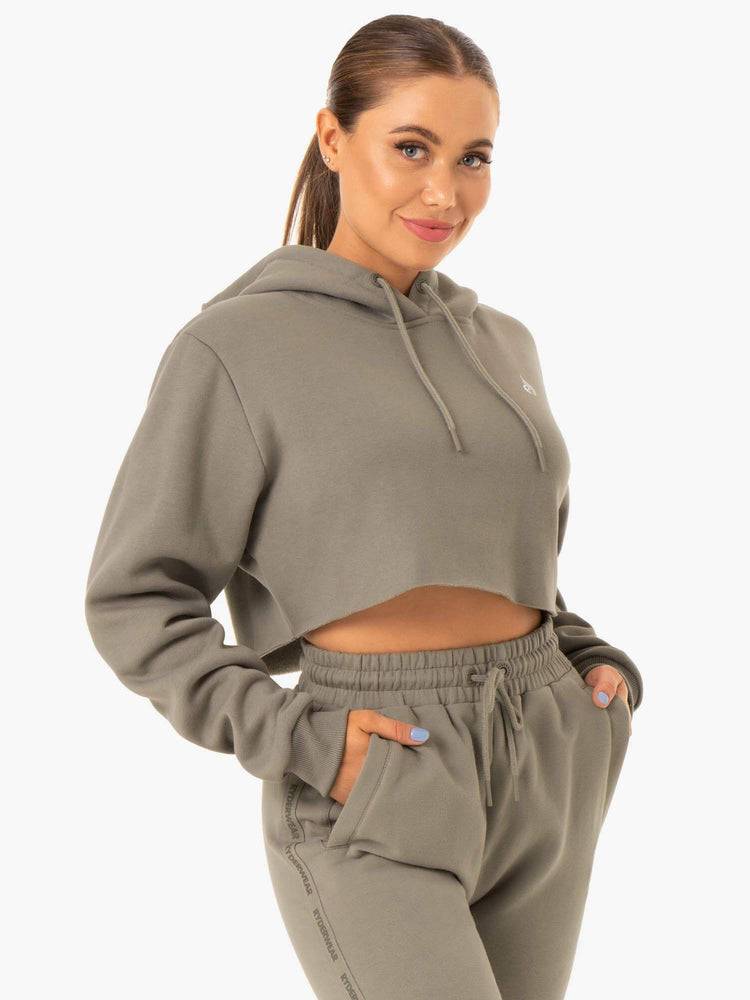 Ryderwear Women Hoodie Base Pullover Women's Hoodie Khaki | CA2487XF