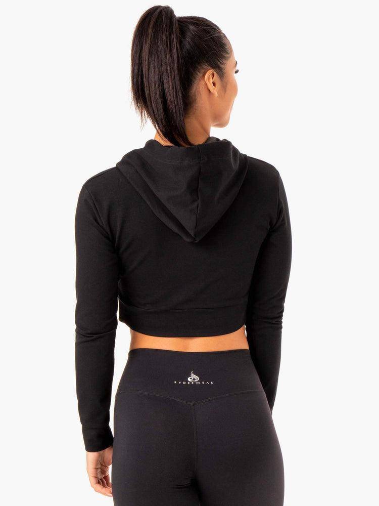 Ryderwear Women Hoodie Hybrid Fitted Women's Hoodie Black | CA2470SO