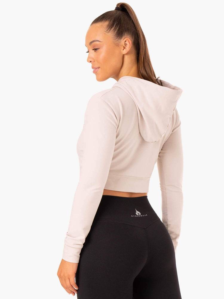 Ryderwear Women Hoodie Hybrid Fitted Women's Hoodie Ivory | CA2471AP