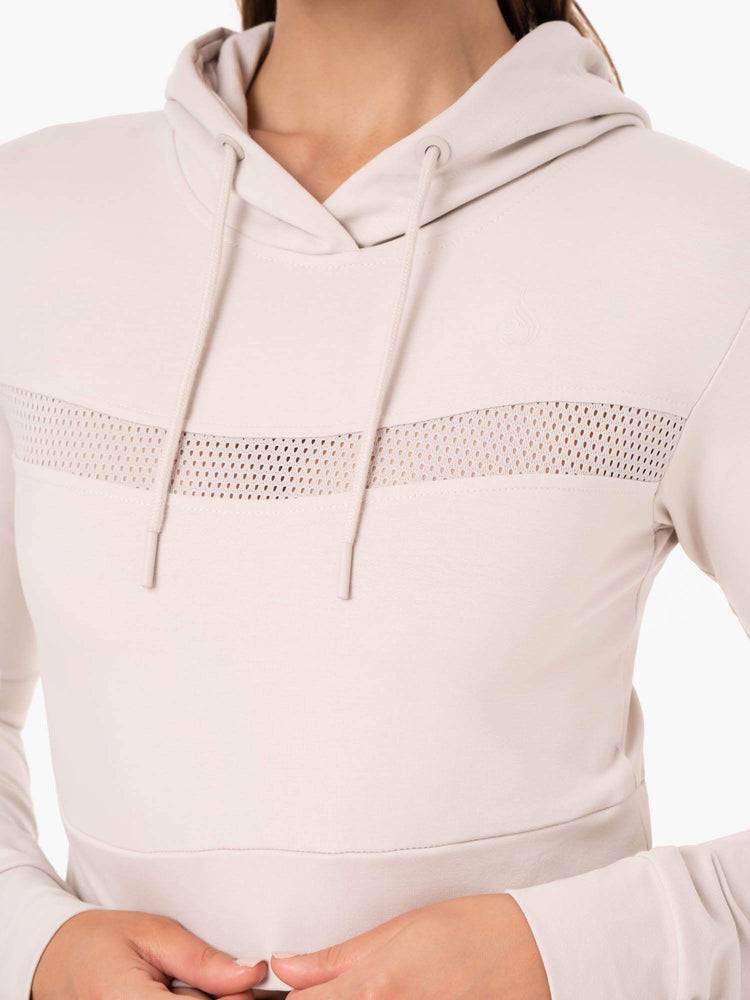 Ryderwear Women Hoodie Hybrid Fitted Women's Hoodie Ivory | CA2471AP