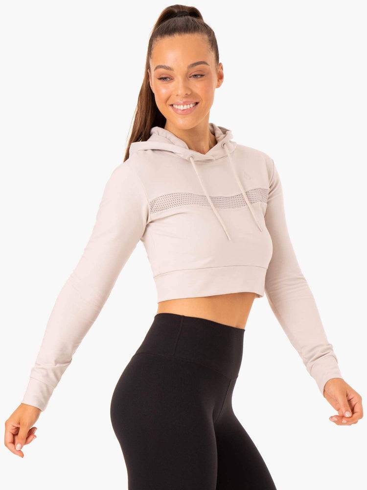 Ryderwear Women Hoodie Hybrid Fitted Women\'s Hoodie Ivory | CA2471AP