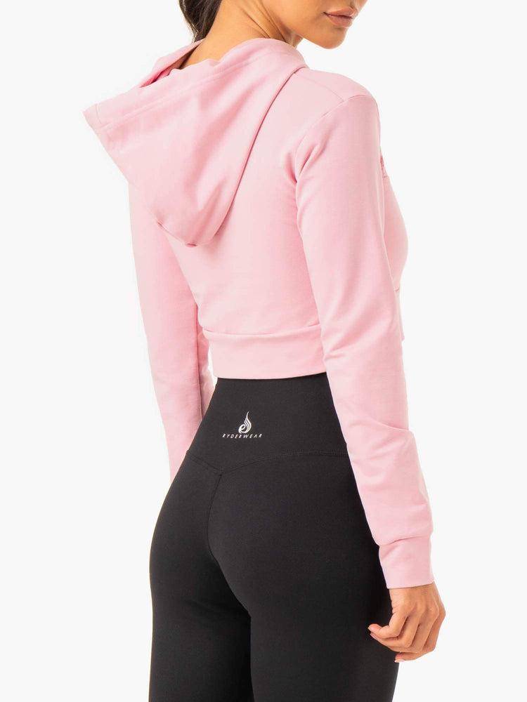 Ryderwear Women Hoodie Hybrid Fitted Women's Hoodie Pink | CA2472PQ