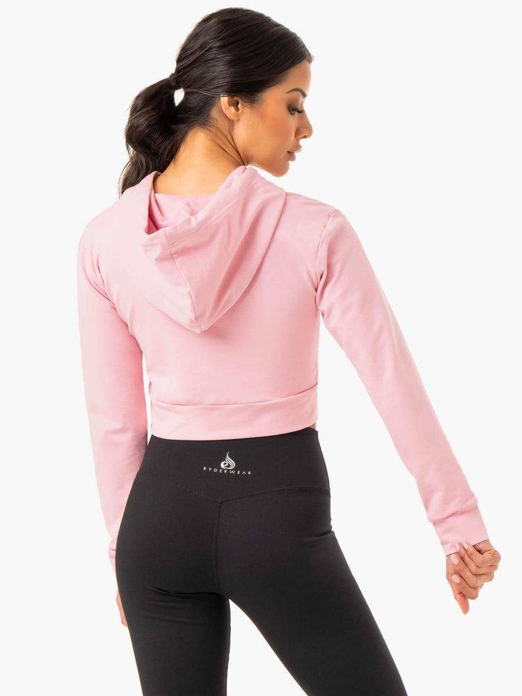 Ryderwear Women Hoodie Hybrid Fitted Women's Hoodie Pink | CA2472PQ