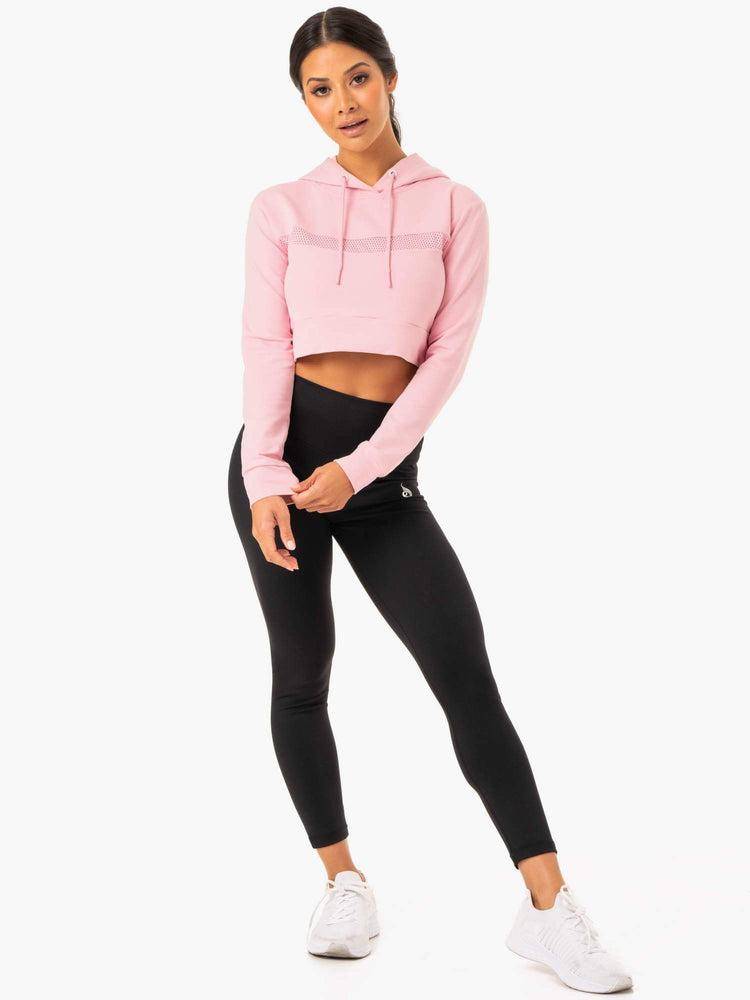 Ryderwear Women Hoodie Hybrid Fitted Women's Hoodie Pink | CA2472PQ