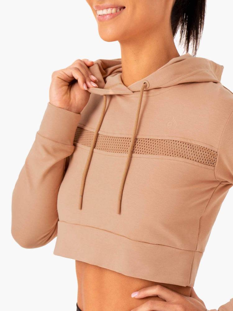 Ryderwear Women Hoodie Hybrid Fitted Women's Hoodie Tan | CA2473OR